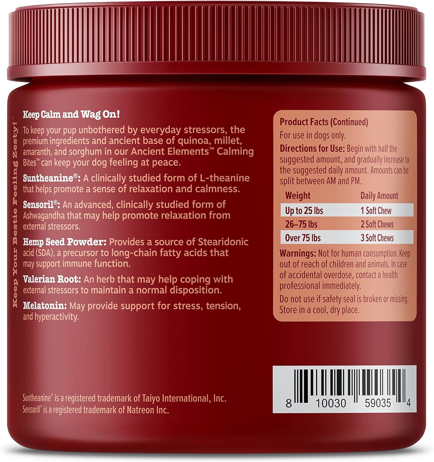 imageZesty Paws Advanced Calming Chews for Dogs  for Everyday Stress Relaxation Composure and Separation Turkey 90 CountBison