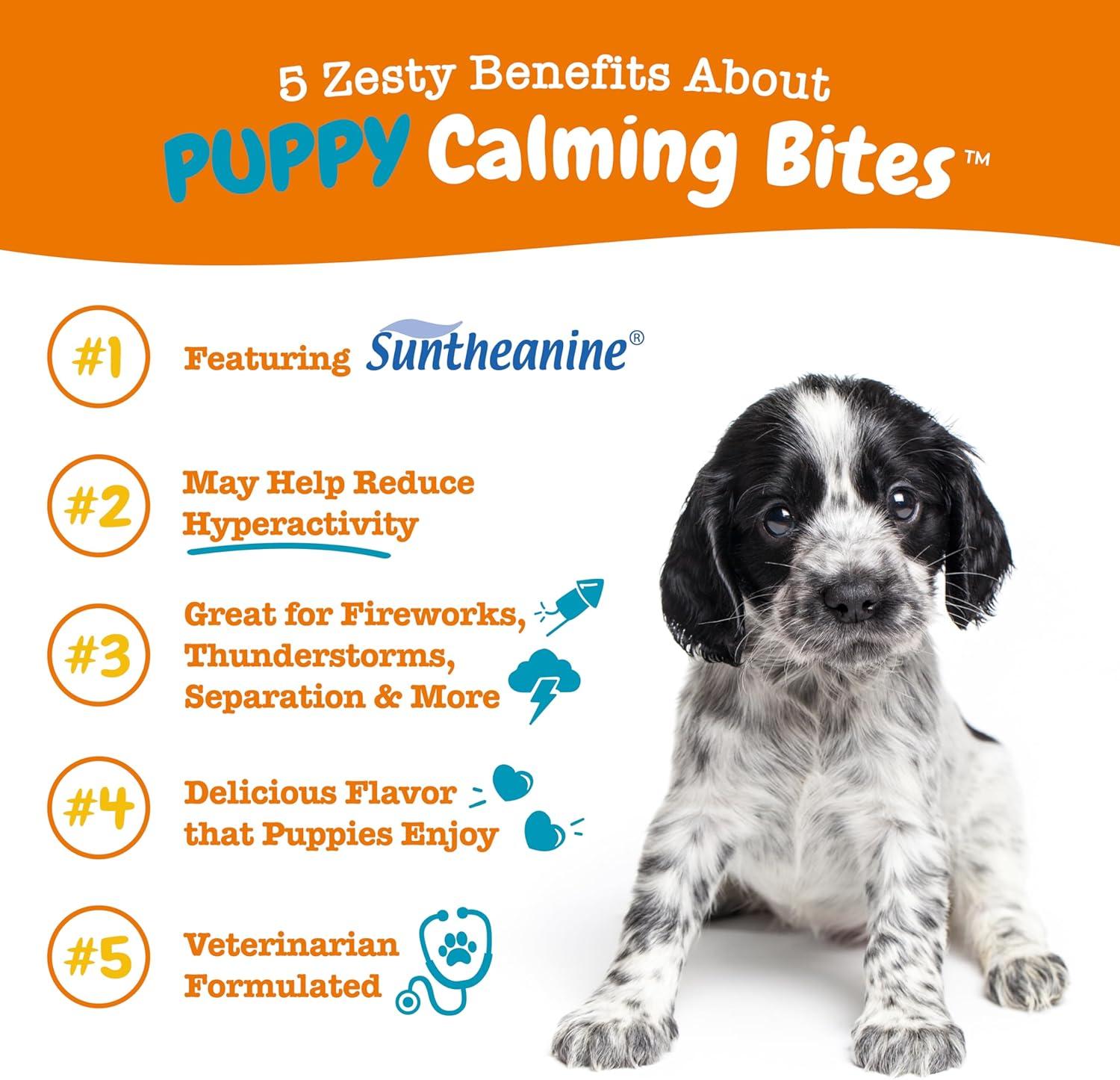imageZesty Paws Advanced Calming Chews for Dogs  for Everyday Stress Relaxation Composure and Separation Turkey 90 CountTurkey  Puppy