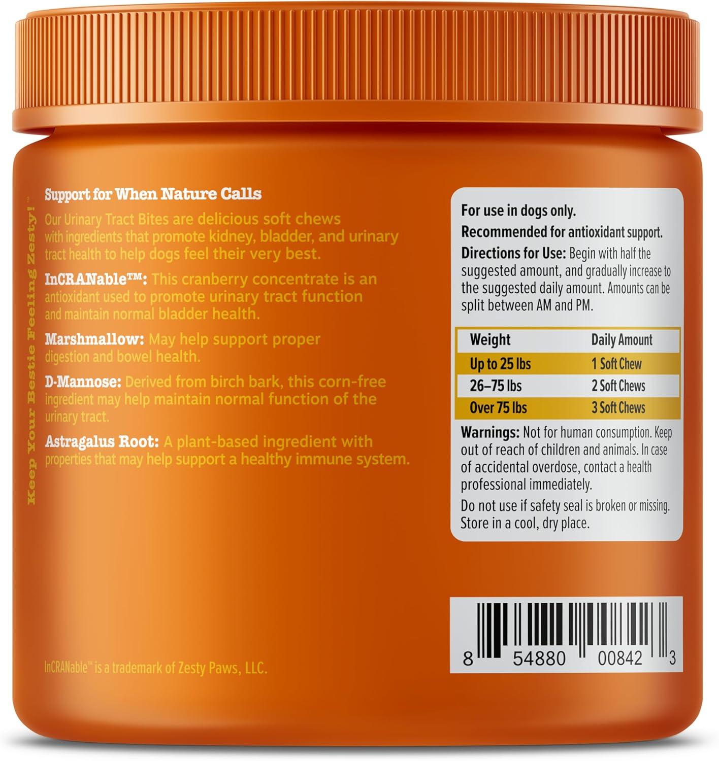 imageZesty Paws Cranberry Supplement for Dogs  Bladder Control for Dogs  Urinary Tract Support  Cranberry Chews  Immune ampamp Gut Support  Chicken  90 CountBacon