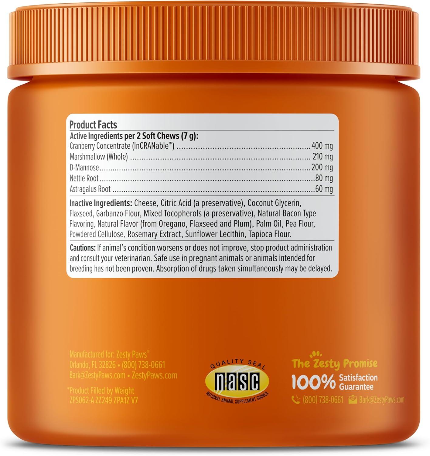imageZesty Paws Cranberry Supplement for Dogs  Bladder Control for Dogs  Urinary Tract Support  Cranberry Chews  Immune ampamp Gut Support  Chicken  90 CountBacon