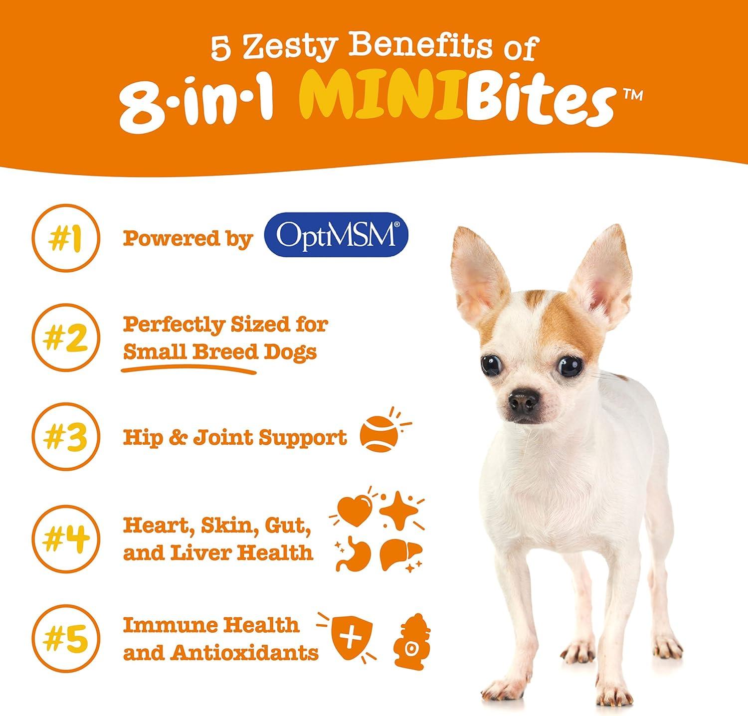 imageZesty Paws Dog Multivitamin Chewable Dog Vitamins and Supplements for Hip ampamp Joints Skin ampamp Coat Omega 3 Fish Oil for Dogs Senior ampamp Puppy Multivitamin  Bison 90ctChicken  Mini