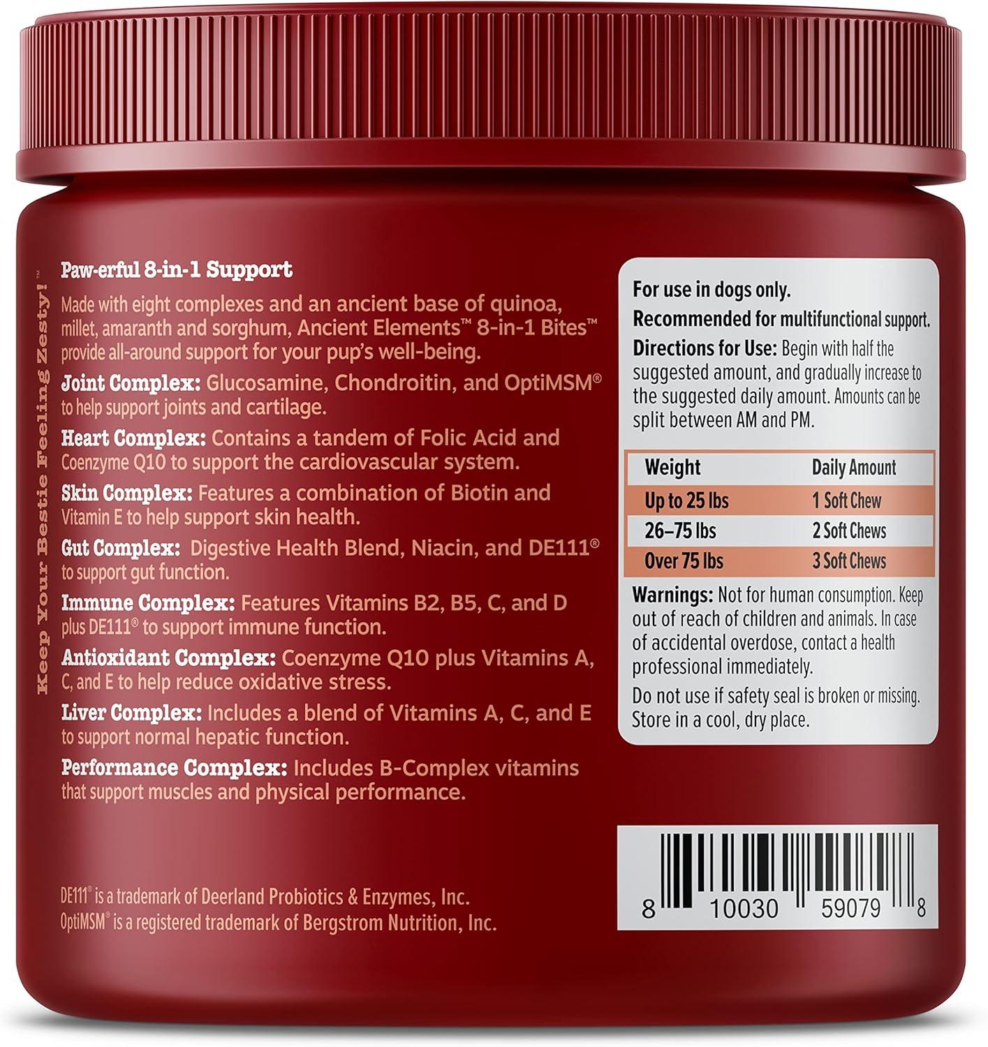 imageZesty Paws Dog Multivitamin Chewable Dog Vitamins and Supplements for Hip ampamp Joints Skin ampamp Coat Omega 3 Fish Oil for Dogs Senior ampamp Puppy Multivitamin  Bison 90ctBison