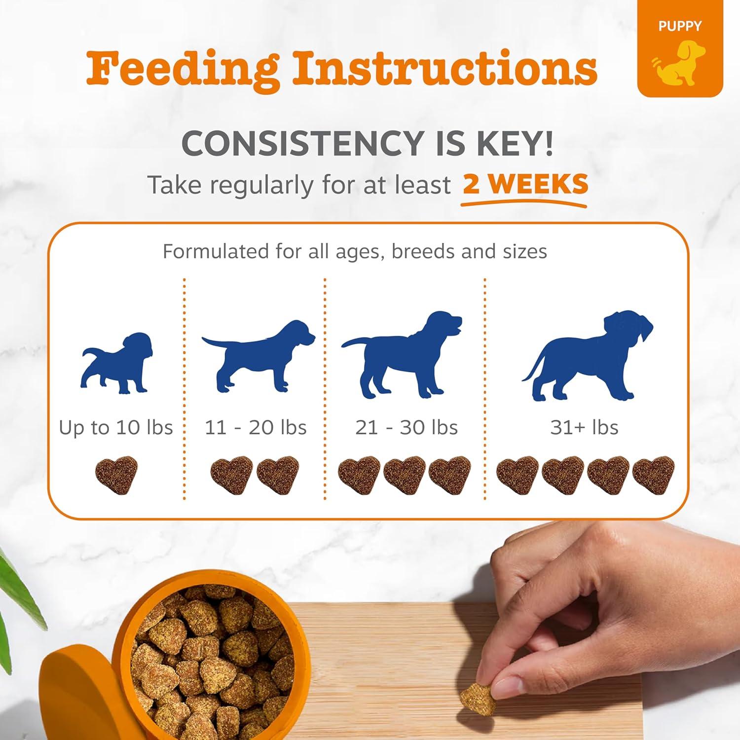imageZesty Paws Dog Multivitamin Chewable Dog Vitamins and Supplements for Hip ampamp Joints Skin ampamp Coat Omega 3 Fish Oil for Dogs Senior ampamp Puppy Multivitamin  Bison 90ctChicken  Puppy Bites