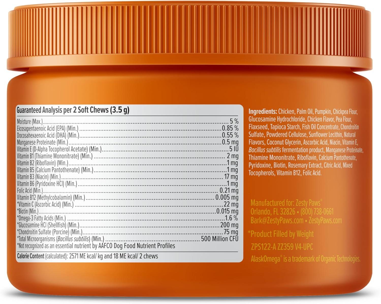 imageZesty Paws Dog Multivitamin Chewable Dog Vitamins and Supplements for Hip ampamp Joints Skin ampamp Coat Omega 3 Fish Oil for Dogs Senior ampamp Puppy Multivitamin  Bison 90ctChicken  Mini