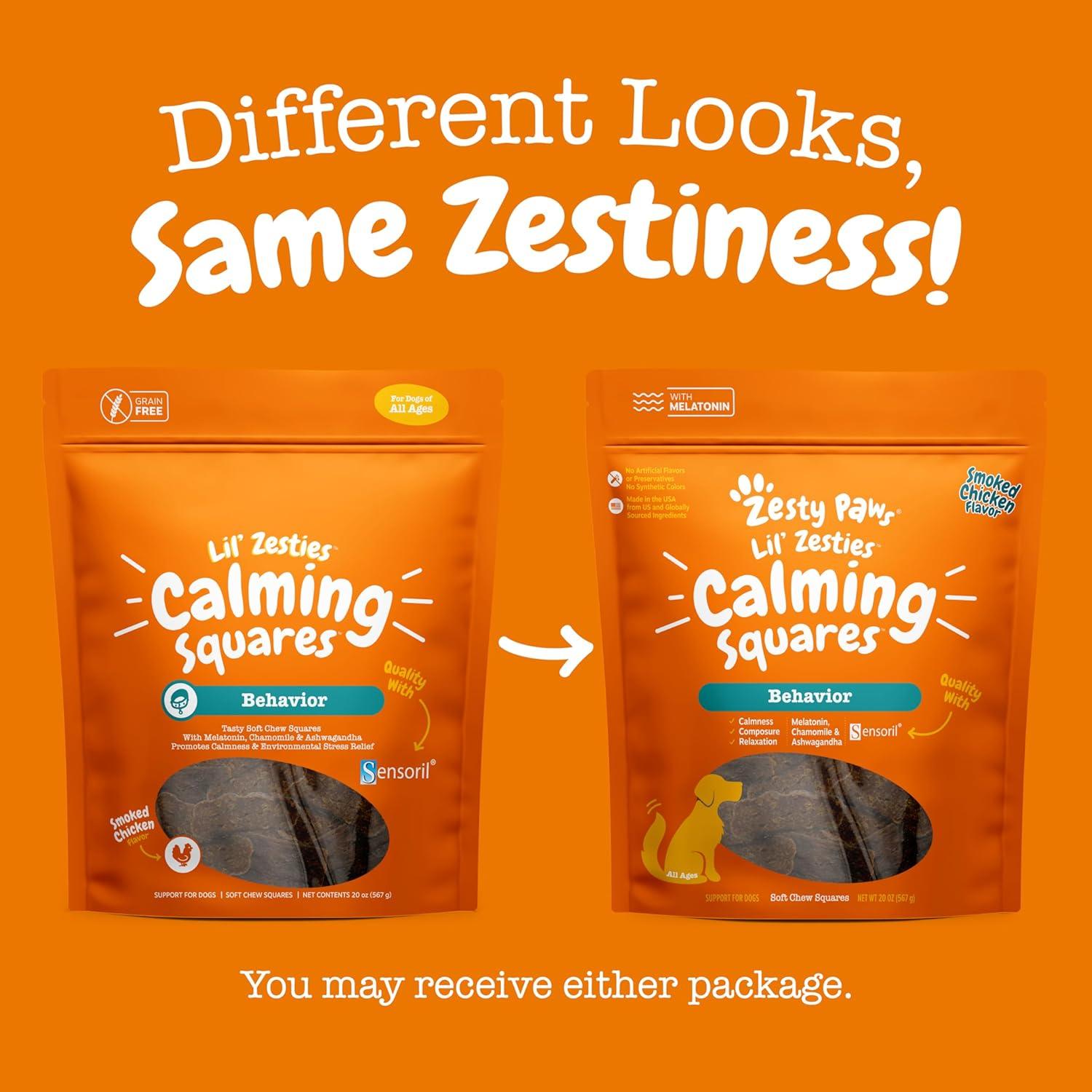 imageZesty Paws Flavored Soft Chews  Calming for Dogs Anxiety Composure Relief with Ashwagandha Melatonin Chamomile Passionflower Dog Stress Separation Aid for Fireworks and Thunder 20 ozChicken