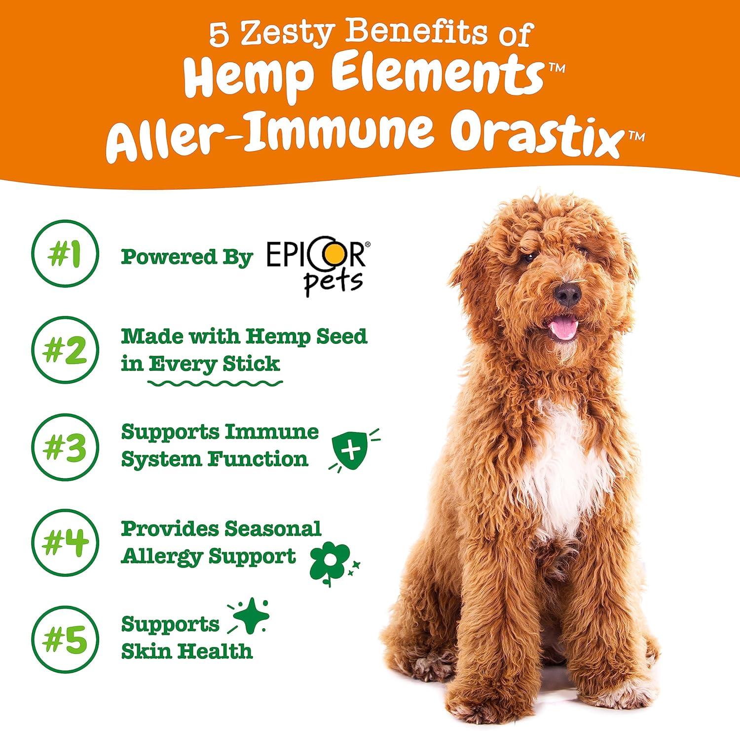 imageZesty Paws OraStix for Dogs  AllerImmune Sticks with Hemp Seed Turmeric EpiCor Pets Fish Oil Supports Immune Function Seasonal Allergies Skin Health Healthy Teeth Gum Blend 25oz