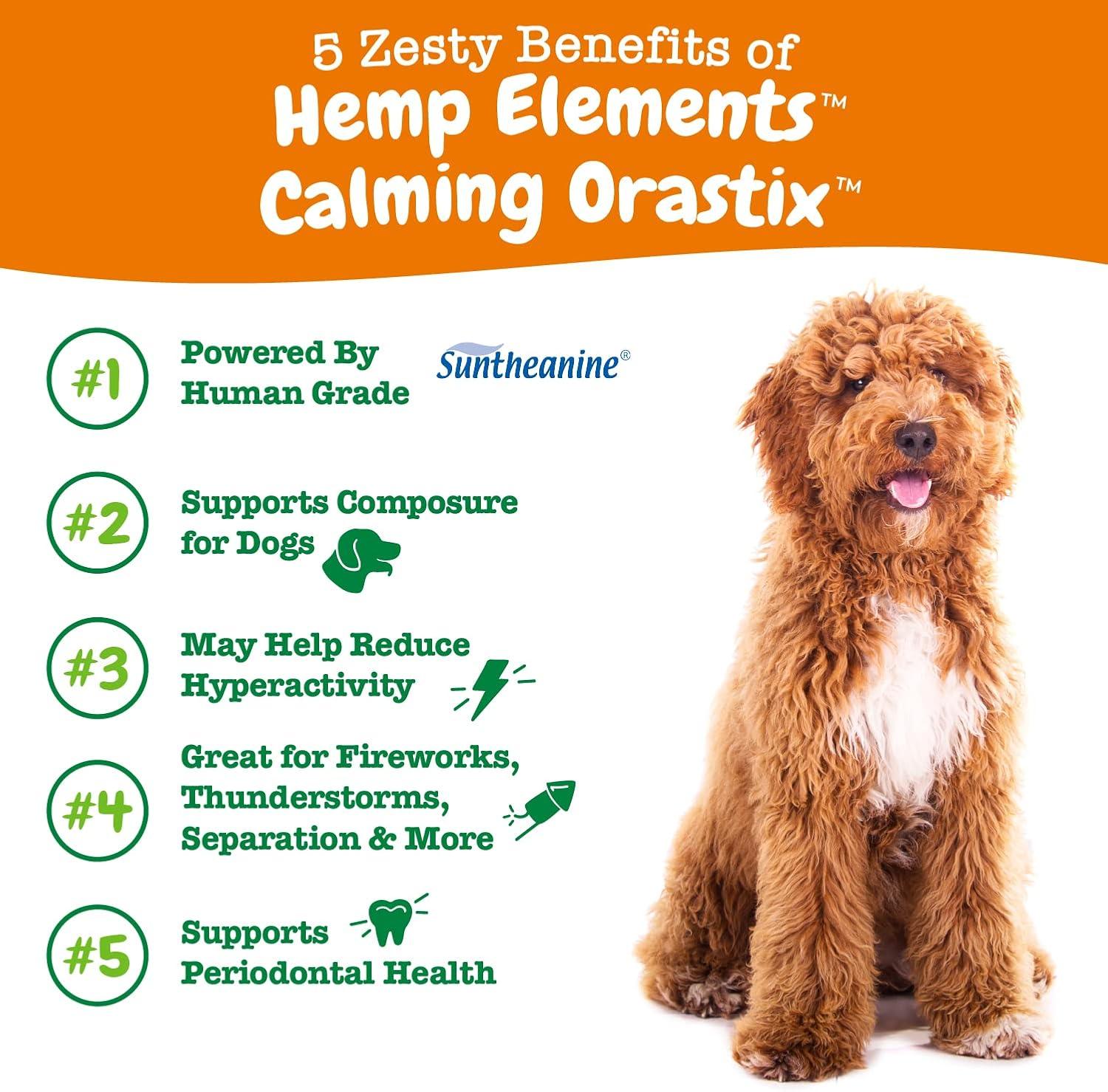 imageZesty Paws OraStix for Dogs  Calming Dental Sticks for Stress with Hemp Melatonin Chamomile Dog Healthy Teeth and Gums Calm Composure for Fireworks and Thunderstorms  25ozPeppermint