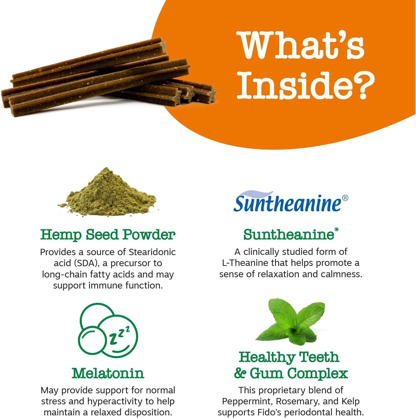 imageZesty Paws OraStix for Dogs  Calming Dental Sticks for Stress with Hemp Melatonin Chamomile Dog Healthy Teeth and Gums Calm Composure for Fireworks and Thunderstorms  25ozPeppermint