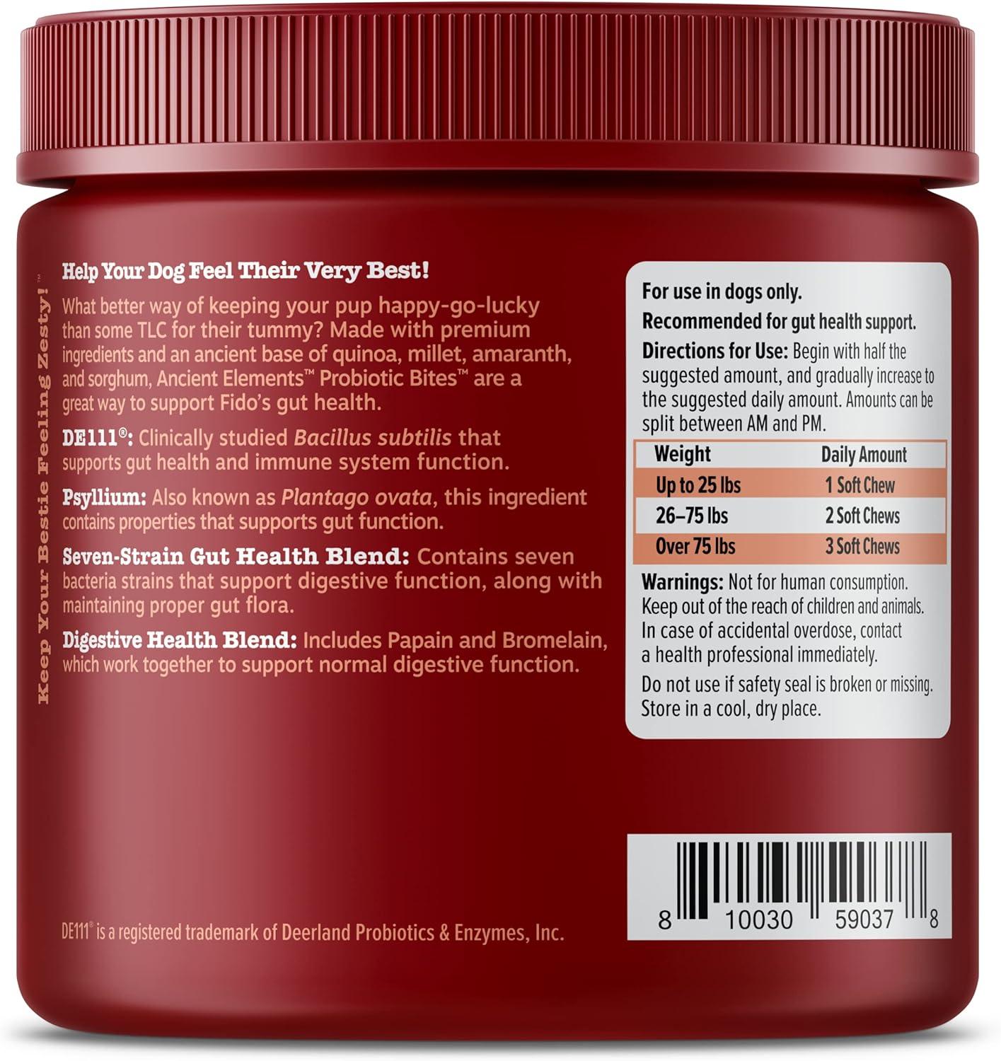 imageZesty Paws Probiotics for Dogs Digestive Enzymes Gut Flora Digestive Health Diarrhea ampamp Bowel Support DE111 Dog Probiotics Soft Chew for Pet Immune System Chicken 90 CtBison