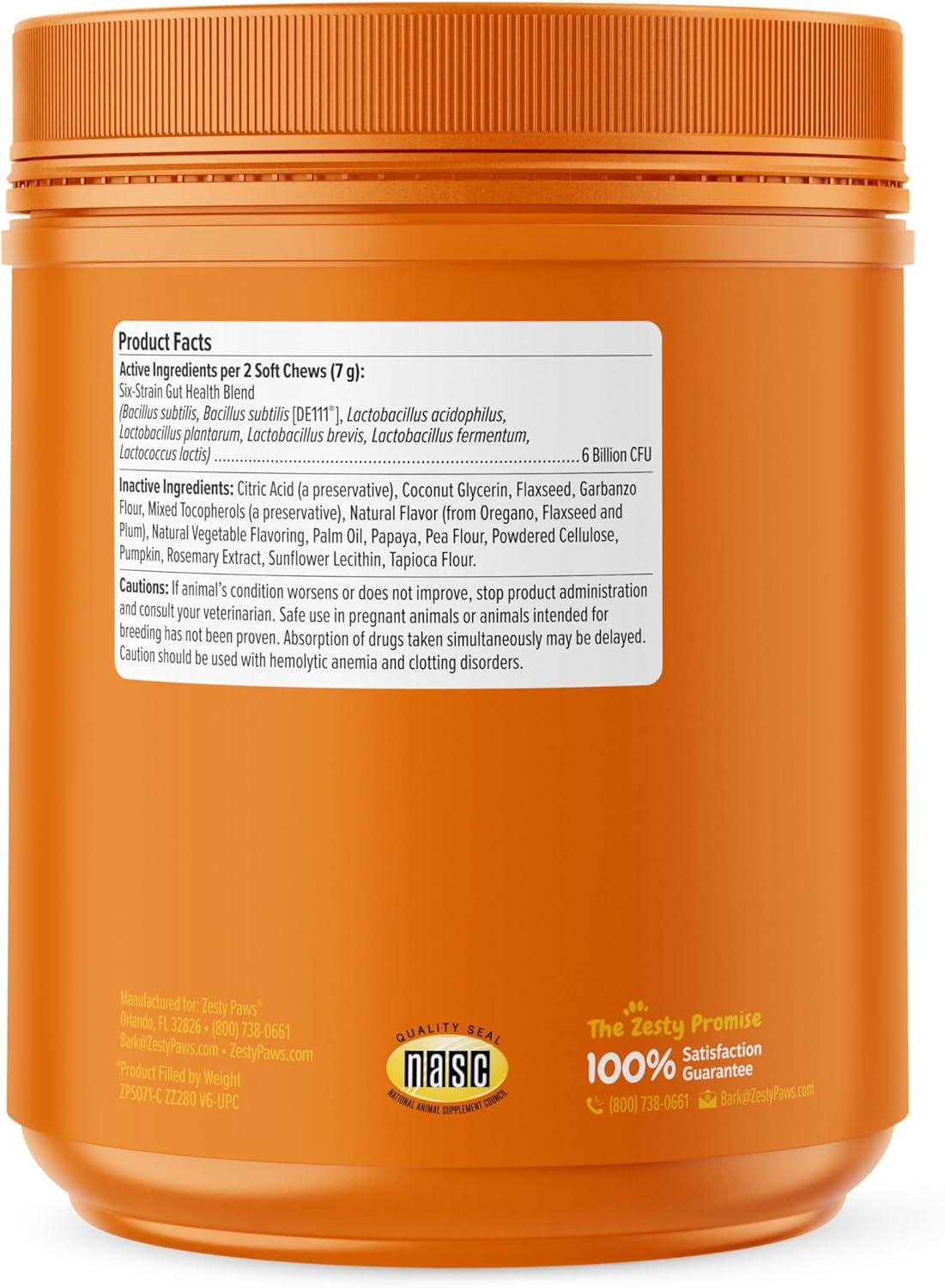 imageZesty Paws Probiotics for Dogs Digestive Enzymes Gut Flora Digestive Health Diarrhea ampamp Bowel Support DE111 Dog Probiotics Soft Chew for Pet Immune System Chicken 90 CtPumpkin