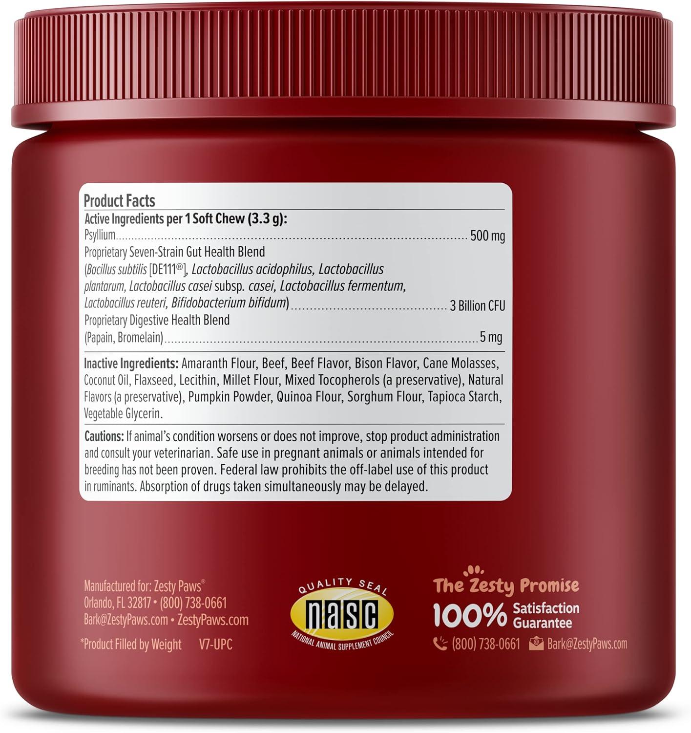 imageZesty Paws Probiotics for Dogs Digestive Enzymes Gut Flora Digestive Health Diarrhea ampamp Bowel Support DE111 Dog Probiotics Soft Chew for Pet Immune System Chicken 90 CtBison