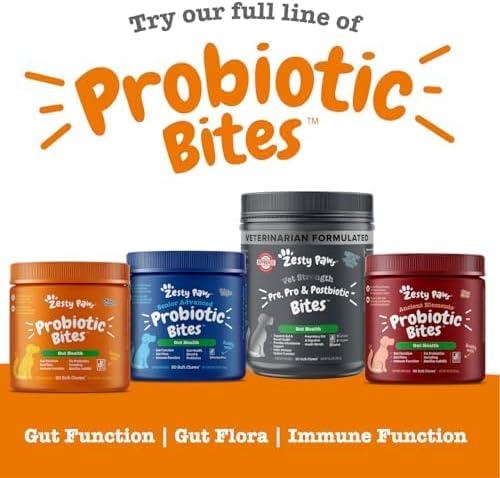 imageZesty Paws Probiotics for Dogs Digestive Enzymes Gut Flora Digestive Health Diarrhea ampamp Bowel Support DE111 Dog Probiotics Soft Chew for Pet Immune System Chicken 90 CtPumpkin