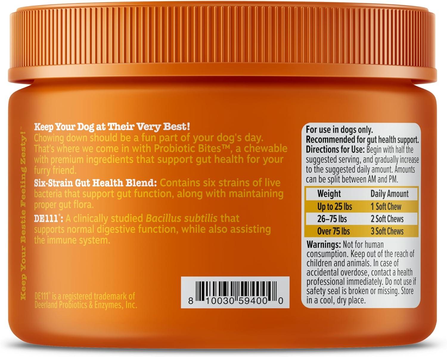 imageZesty Paws Probiotics for Dogs Digestive Enzymes Gut Flora Digestive Health Diarrhea ampamp Bowel Support DE111 Dog Probiotics Soft Chew for Pet Immune System Chicken 90 CtPumpkin
