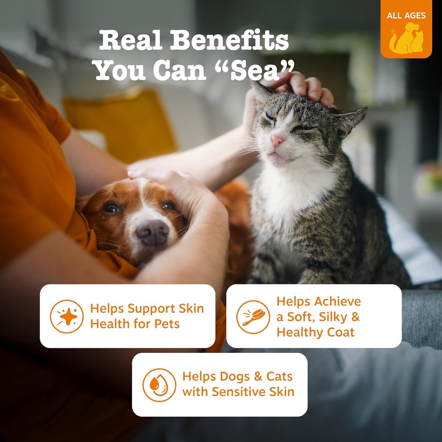 imageZesty Paws Salmon Omega Oil Hemp for Dogs and Cats with Wild Alaskan Salmon Oil Omega 3 and 6 Fatty Acids with EPA DHA for Pets Supports Normal Skin Moisture and Immune System Function 16ozSalmon Oil