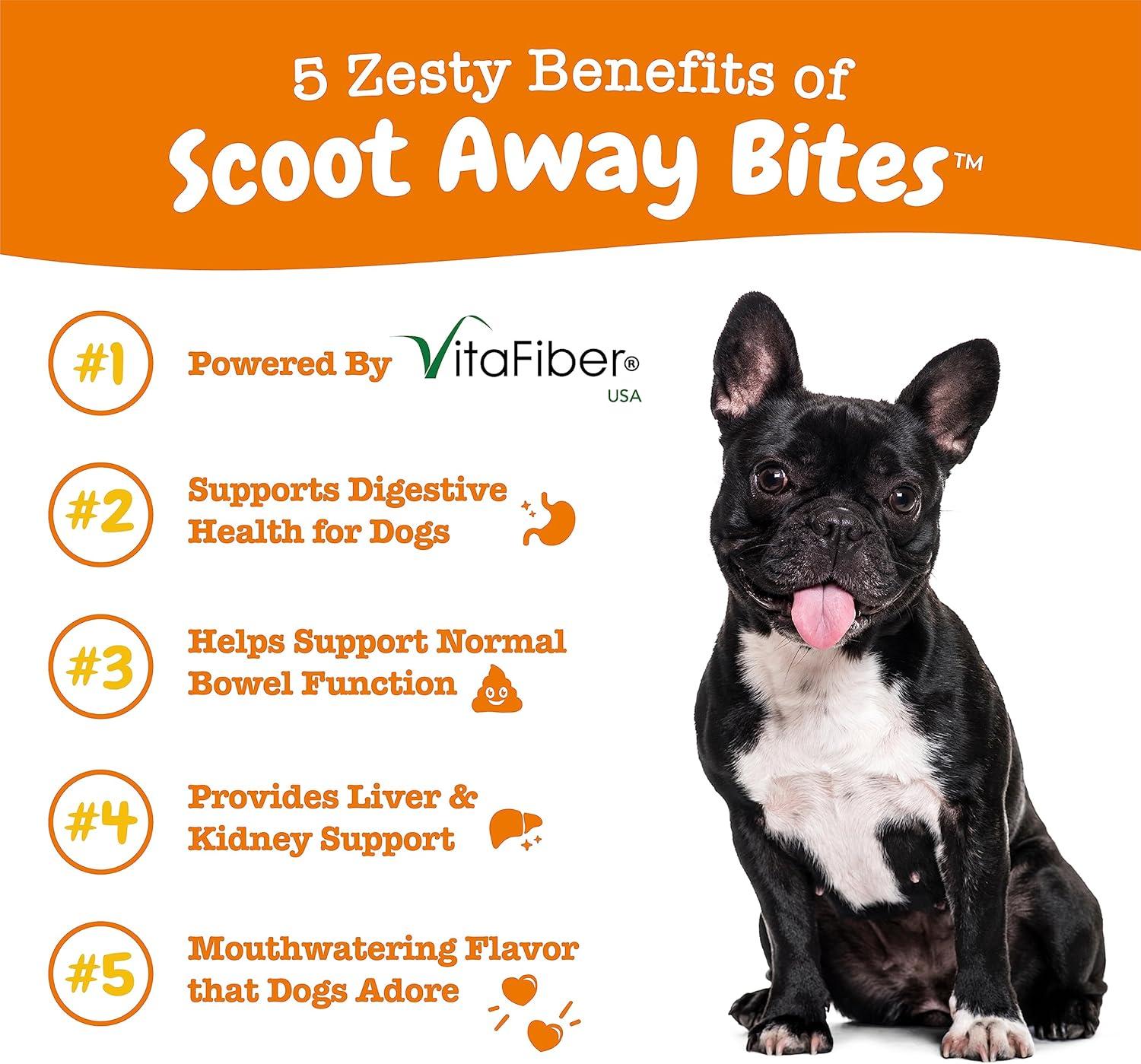 imageZesty Paws Scoot Away Soft Chews  Healthy Bowel Function with Bromelain Vita Fiber for Dogs ampamp Dandelion Root for Dog Digestive Support and Gut Health  90 Soft ChewsChicken