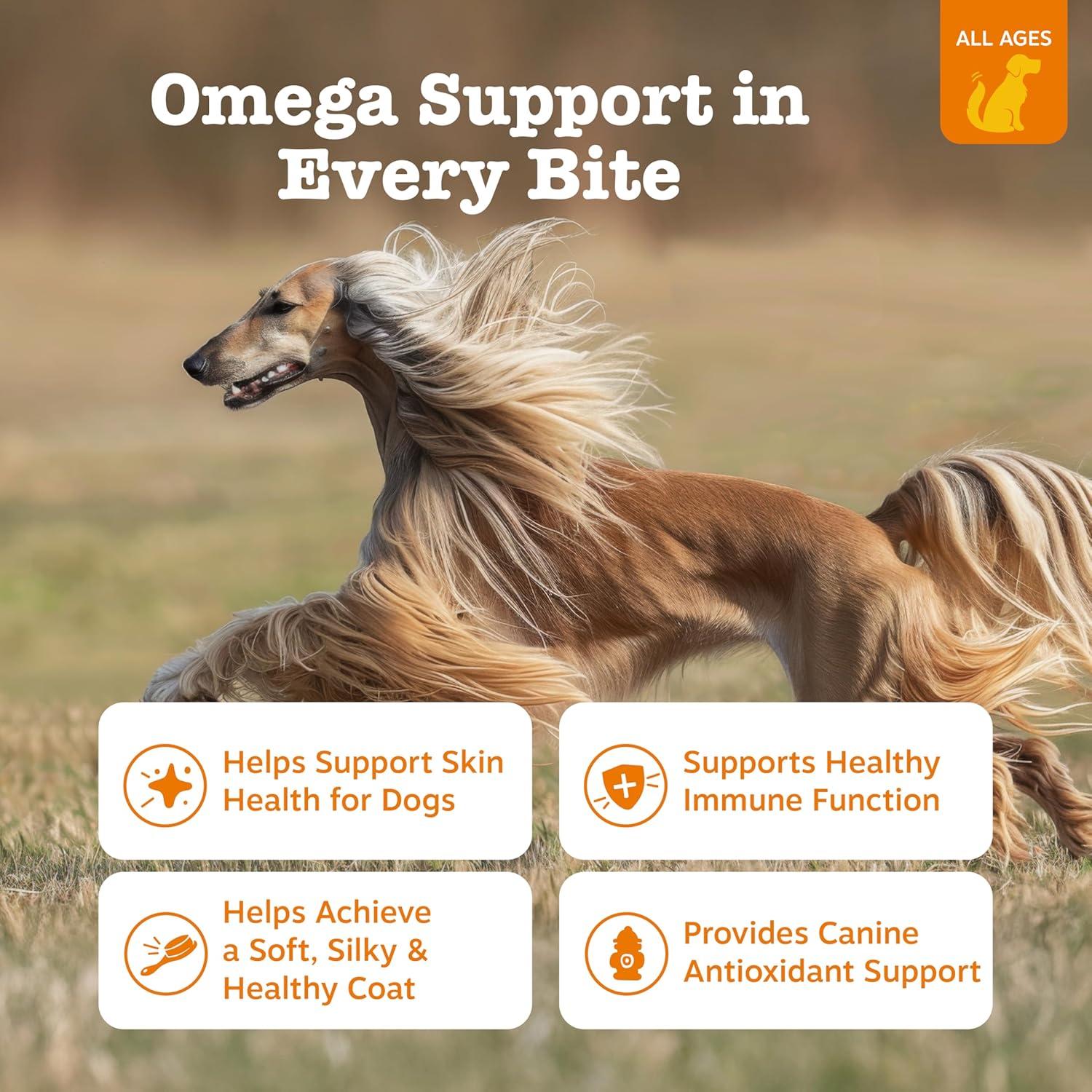 imageZesty Paws Skin ampamp Coat Bites for Dogs  Fish Oil Soft Chews with Omega3 Fatty Acids EPA ampamp DHA  Skin Coat Antioxidant ampamp Immune Support  Hemp  90 CountBacon