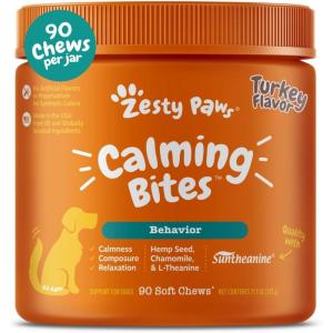 imageZesty Paws Advanced Calming Chews for Dogs  for Everyday Stress Relaxation Composure and Separation Turkey 90 CountTurkey