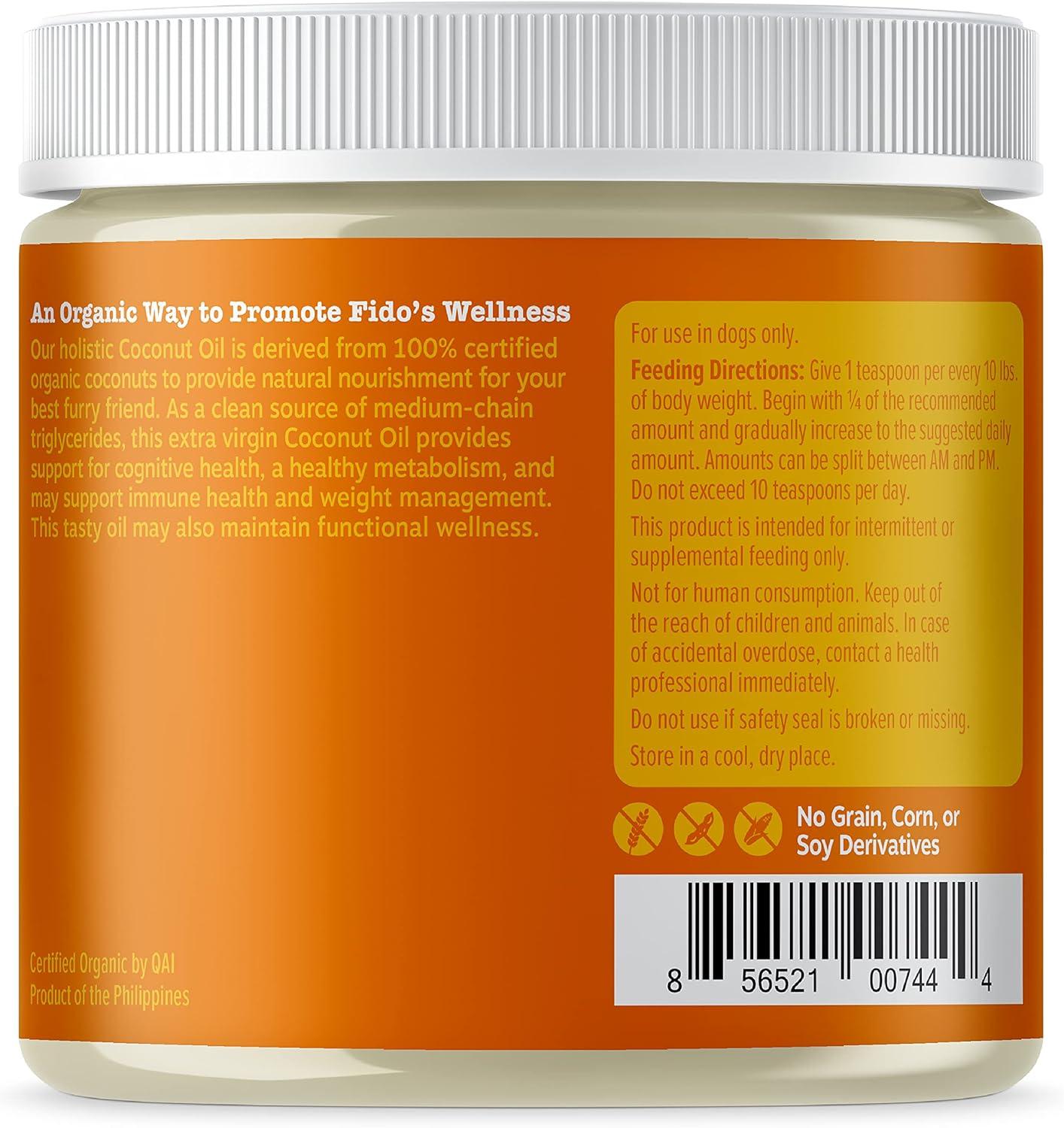 imageCoconut Oil for Dogs  Certified Organic ampamp Virgin Superfood Supplement  Digestive ampamp Immune Support  16 OZ