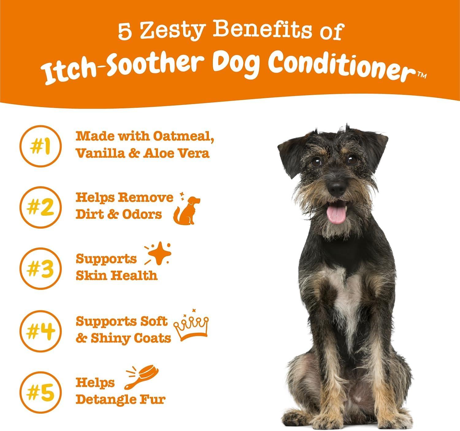 imageDog Shampoo with Oatmeal ampamp Aloe Vera  Grooming Pet Wash for Itchy ampamp Sensitive Skin  Dandruff ampamp Coat  Gentle Anti Itch Formula  Vanilla Bean Scent  16 OZConditioner
