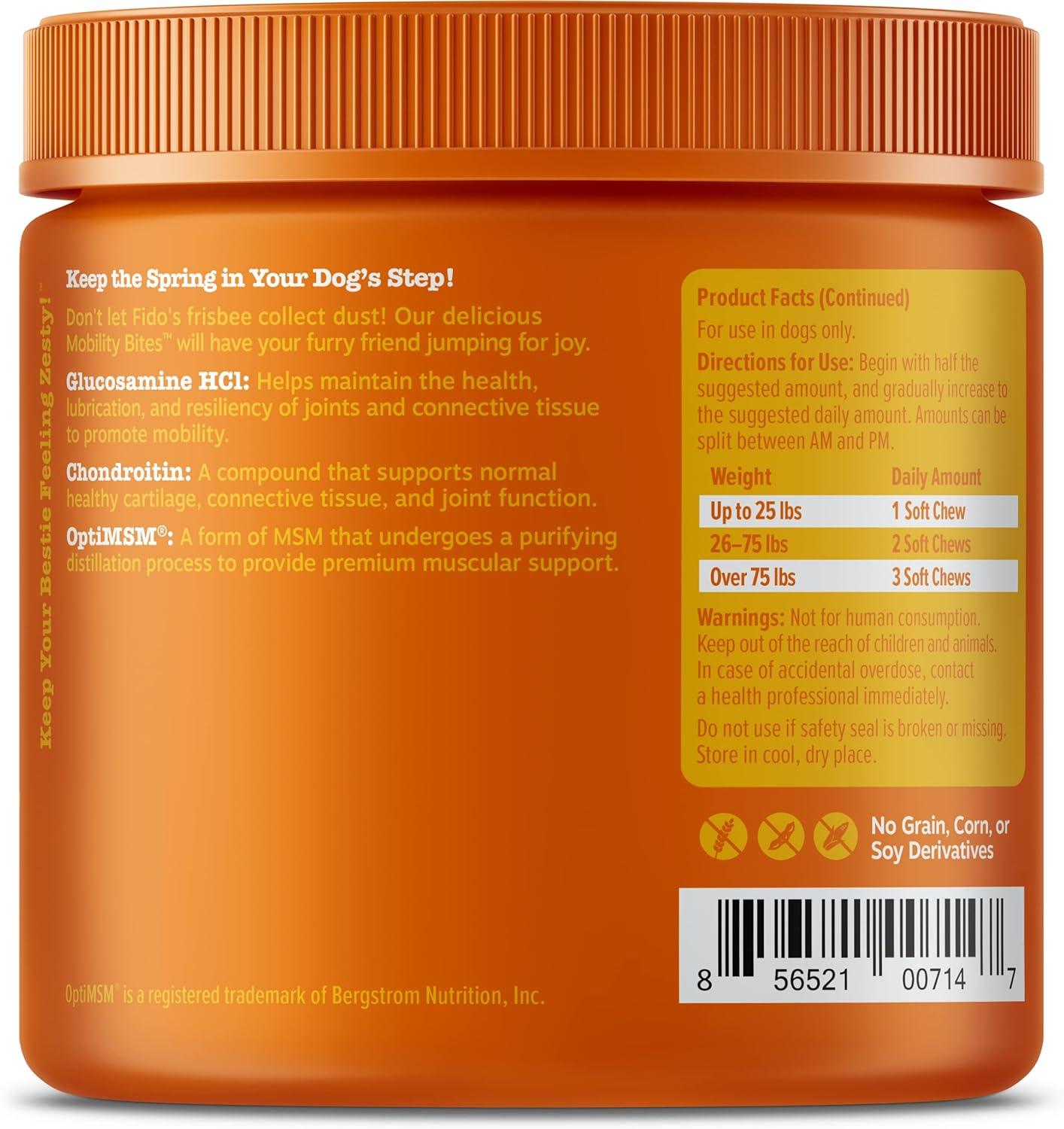 imageMobility Bites for Dogs Hip and Joint All Ages Duck 90 Soft Chews 127 oz 360 g Zesty Paws Discontinued Listing DO NOT Buy