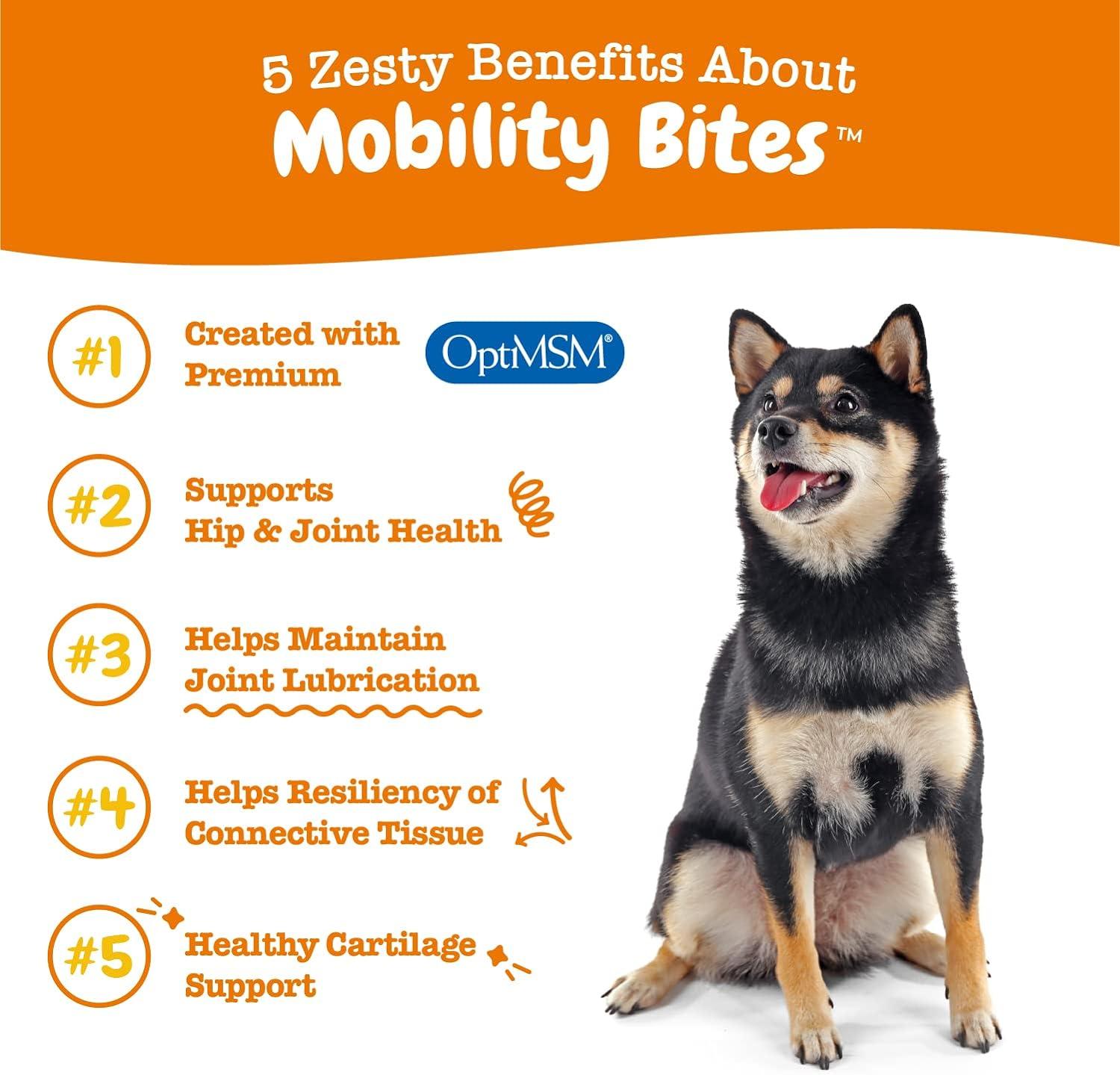 imageMobility Bites for Dogs Hip and Joint All Ages Duck 90 Soft Chews 127 oz 360 g Zesty Paws Discontinued Listing DO NOT Buy