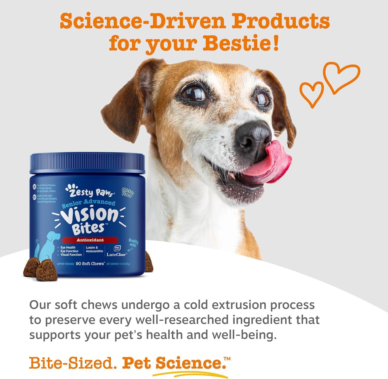 imageZesty Paws Eye Supplement for Dogs  Vision Support with Antioxidants ampamp Omega 3 Fatty Acids  90 Chews90 Count