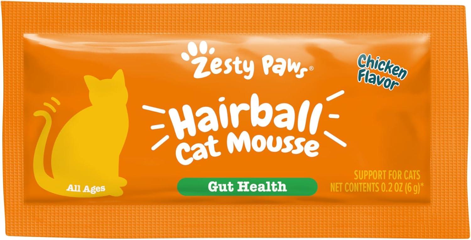 imageZesty Paws Hairball Bites for Cats  Cat Furball Support  Functional Supplement with Omega 3 Fish Oil EPA ampamp DHA  Zinc Biotin ampamp Psyllium Husk  Supports Gut ampamp Skin Health  60 CountChicken  Mousse