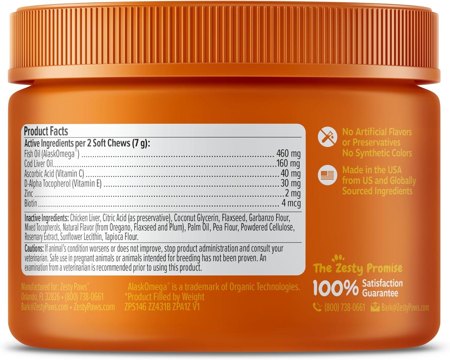 imageZesty Paws Itch Relief for Dogs  Chews for Itching Skin ampamp Coat  Omega3 Fish Oil with EPA ampamp DHA  Dog Allergy Relief Chews Supplement  Vitamin C ampamp E Antioxidant Support  Chicken Flavor  90 CountChicken
