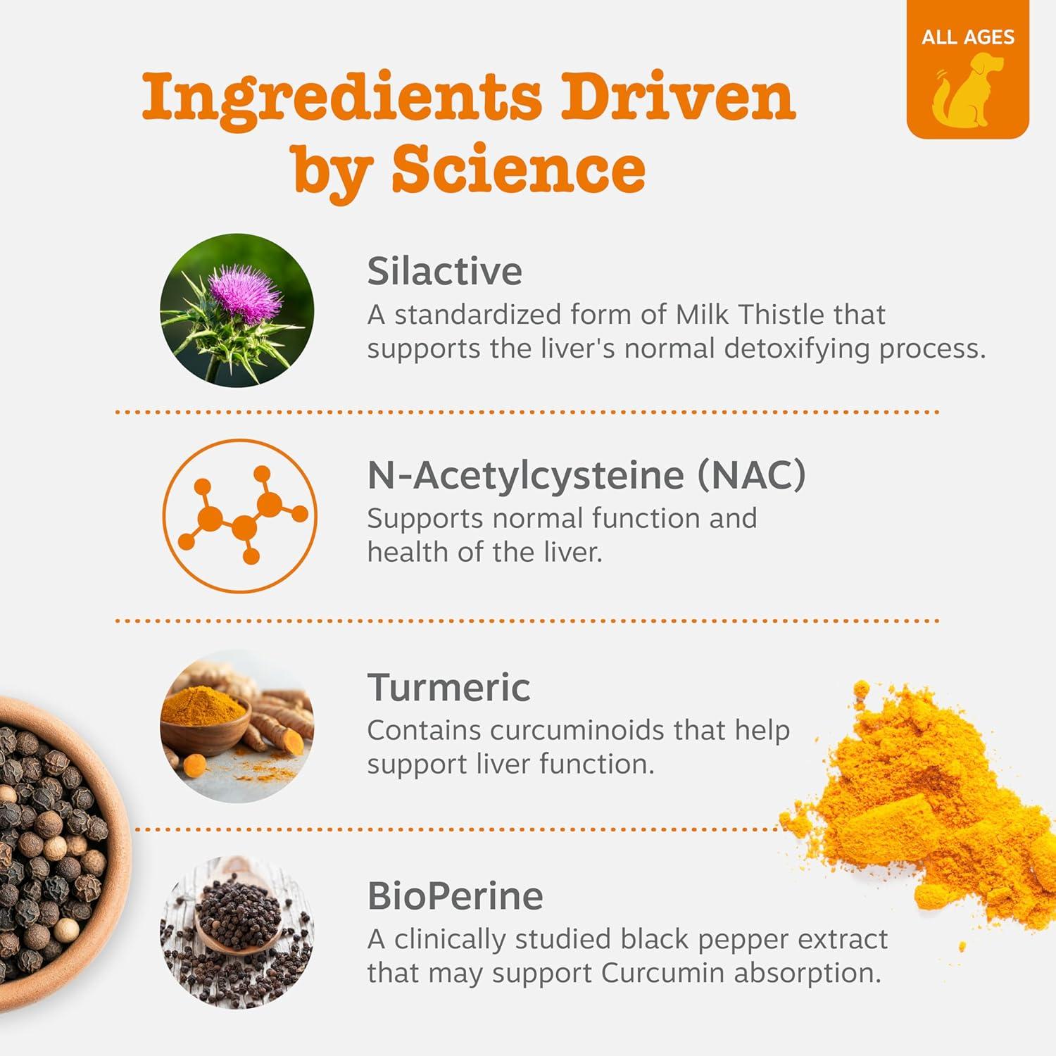 imageZesty Paws Liver Support Supplement for Dogs  with Milk Thistle Extract Turmeric Curcumin Choline  Soft Chew Formula  for Dog Liver FunctionChicken
