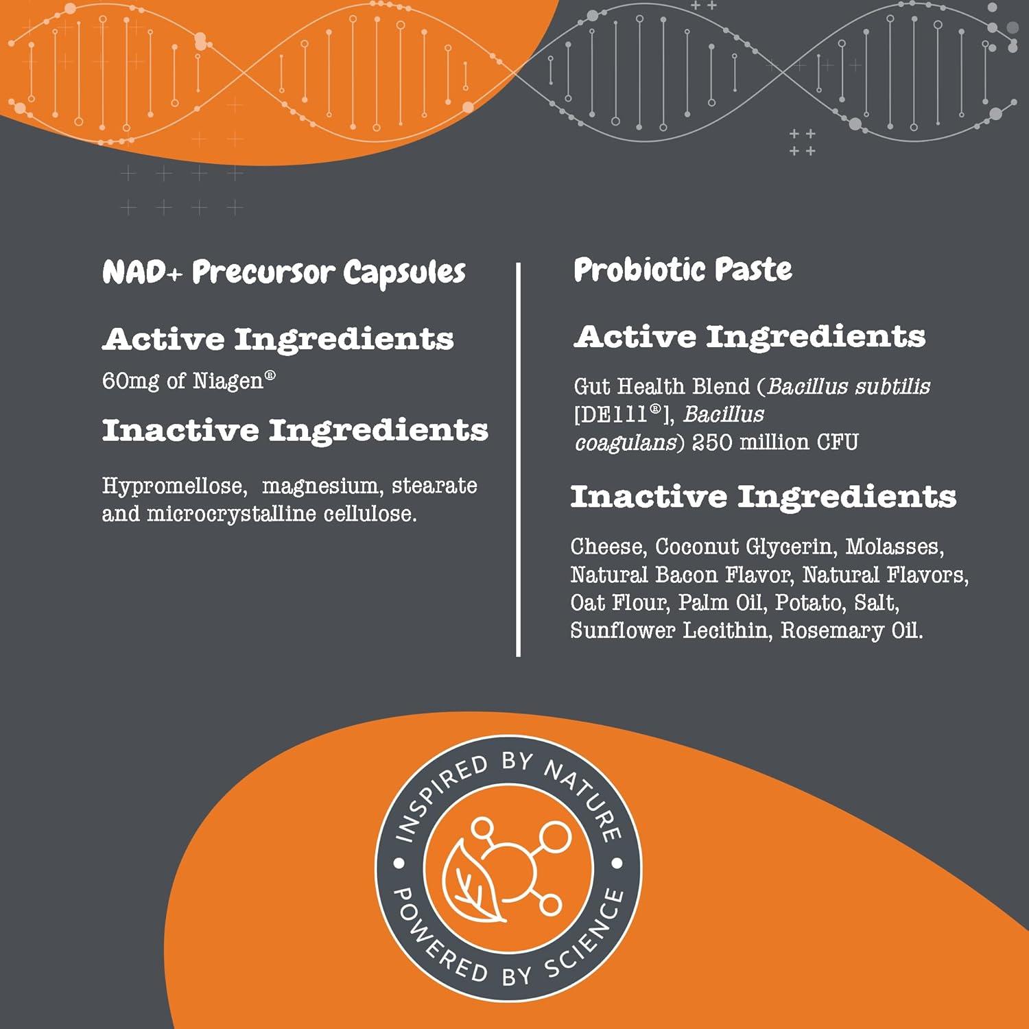 imageZesty Paws NAD Precursor Supplement for Dogs  Niagen for Healthy Aging ampamp Skeletal Muscle Support ampamp Recovery  Brain Heart ampamp Cellular Energy Support  Nicotinamide Riboside Chloride  30 SachetsCapsules
