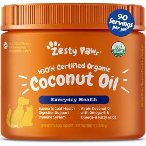 imageCoconut Oil for Dogs  Certified Organic ampamp Virgin Superfood Supplement  Digestive ampamp Immune Support  16 OZ