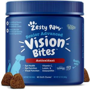 imageZesty Paws Eye Supplement for Dogs  Vision Support with Antioxidants ampamp Omega 3 Fatty Acids  90 Chews90 Count
