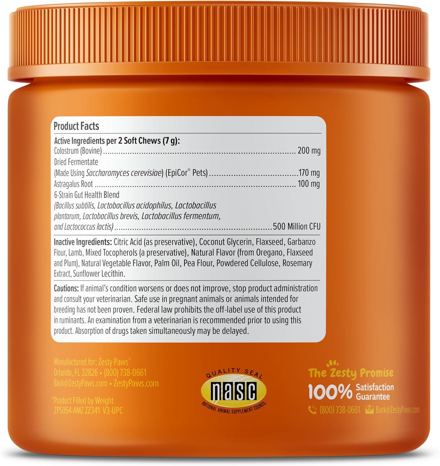 imageZesty Paws Dog Allergy Relief  Anti Itch Supplement  Omega 3 Probiotics for Dogs  Digestive Health  Soft Chews for Skin ampamp Seasonal Allergies  with Epicor Pets  Puppy  Lamb  90 CountLamb