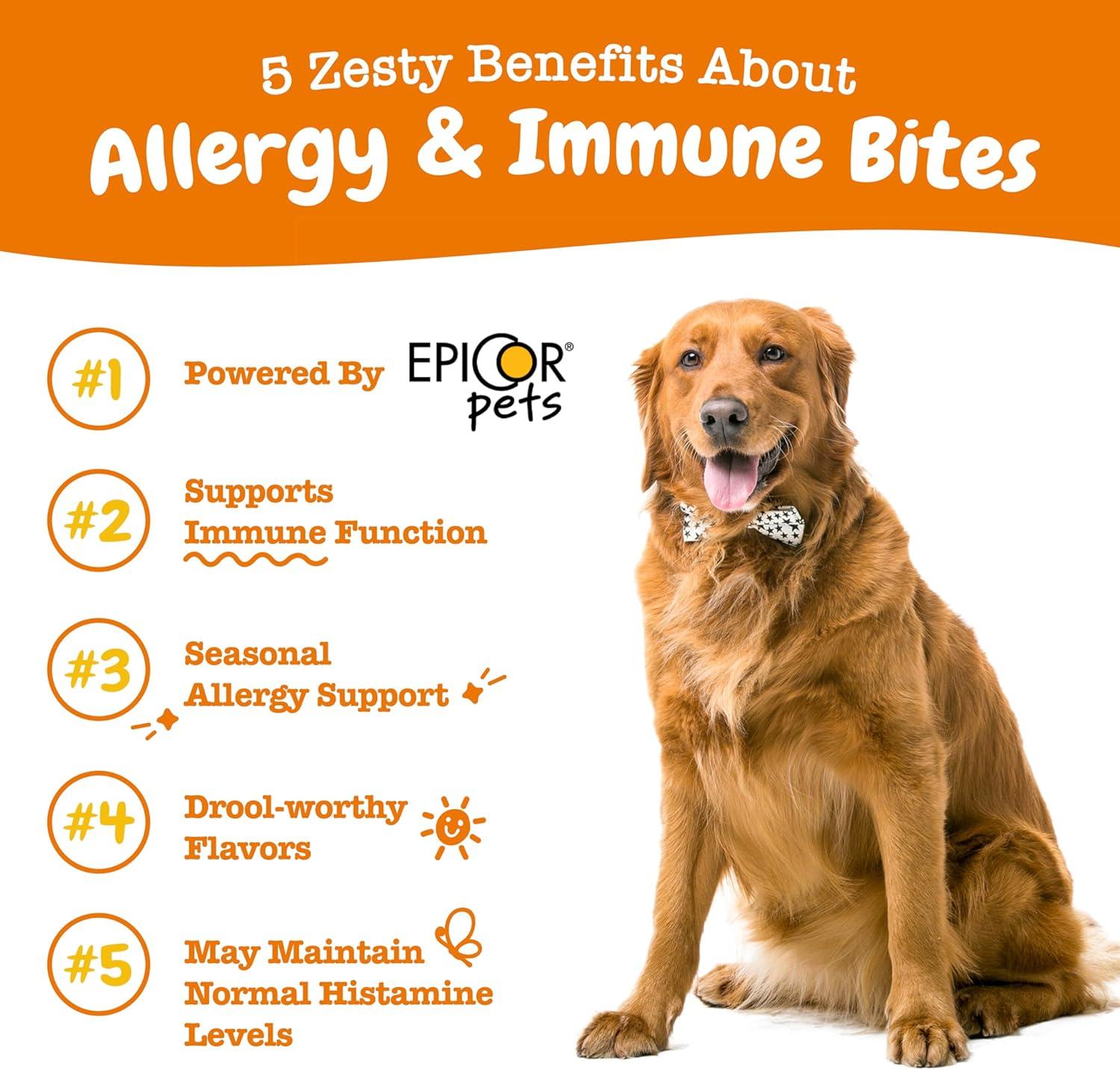 imageZesty Paws Dog Allergy Relief  Anti Itch Supplement  Omega 3 Probiotics for Dogs  Digestive Health  Soft Chews for Skin ampamp Seasonal Allergies  with Epicor Pets  Puppy  Lamb  90 CountLamb