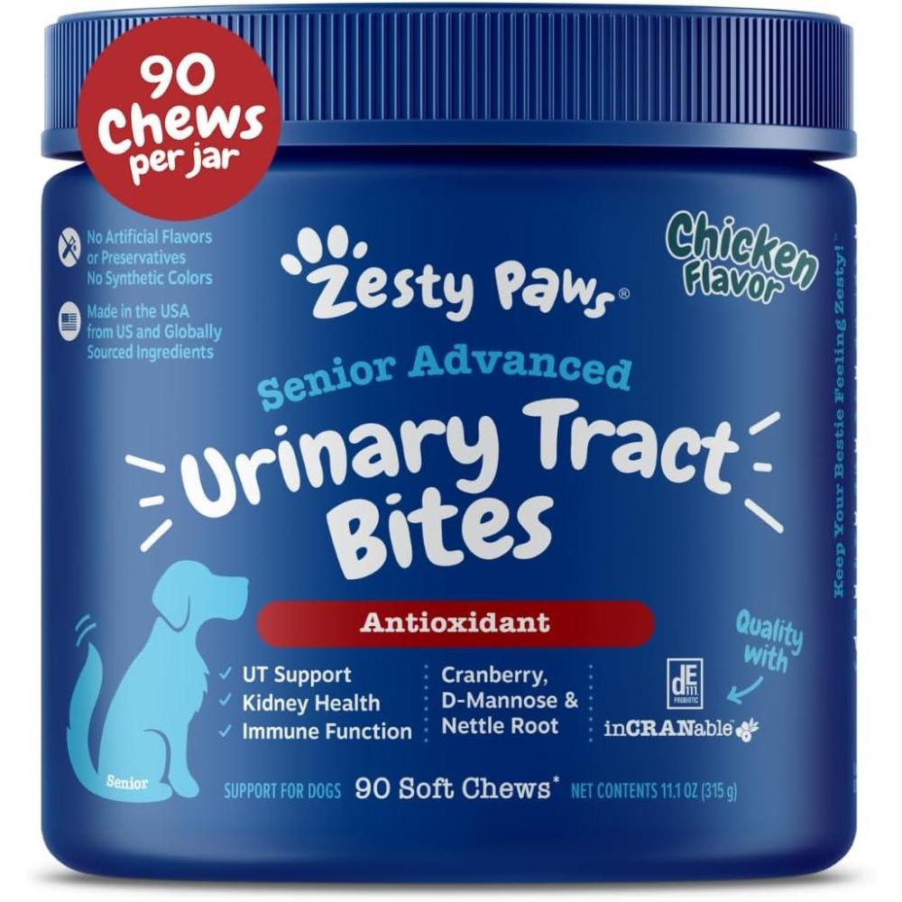 imageZesty Paws Cranberry Supplement for Dogs  Bladder Control for Dogs  Urinary Tract Support  Cranberry Chews  Immune ampamp Gut Support  Chicken  90 CountAdvanced  Chicken