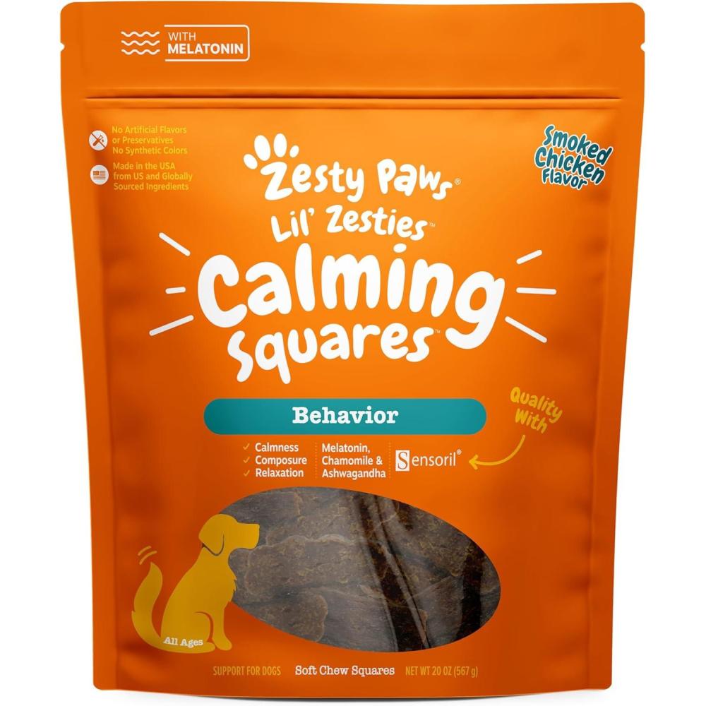imageZesty Paws Flavored Soft Chews  Calming for Dogs Anxiety Composure Relief with Ashwagandha Melatonin Chamomile Passionflower Dog Stress Separation Aid for Fireworks and Thunder 20 ozChicken