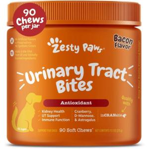 imageZesty Paws Cranberry Supplement for Dogs  Bladder Control for Dogs  Urinary Tract Support  Cranberry Chews  Immune ampamp Gut Support  Chicken  90 CountBacon