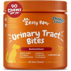 imageZesty Paws Cranberry Supplement for Dogs  Bladder Control for Dogs  Urinary Tract Support  Cranberry Chews with DMannose Vitamin B6 ampamp LArginine  Immune ampamp Gut Support  Bacon  90 CountChicken