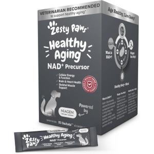 imageZesty Paws NAD Precursor Supplement for Dogs  Niagen for Healthy Aging ampamp Skeletal Muscle Support ampamp Recovery  Brain Heart ampamp Cellular Energy Support  Nicotinamide Riboside Chloride  30 SachetsSachets