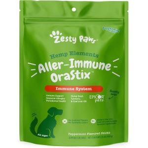imageZesty Paws OraStix for Dogs  AllerImmune Sticks with Hemp Seed Turmeric EpiCor Pets Fish Oil Supports Immune Function Seasonal Allergies Skin Health Healthy Teeth Gum Blend 25oz