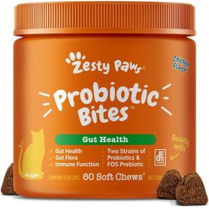 imageZesty Paws Probiotics for Dogs Digestive Enzymes Gut Flora Digestive Health Diarrhea ampamp Bowel Support DE111 Dog Probiotics Soft Chew for Pet Immune System Chicken 90 CtChicken