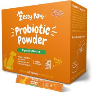 imageZesty Paws Probiotics for Dogs Digestive Enzymes Gut Flora Digestive Health Diarrhea ampamp Bowel Support DE111 Dog Probiotics Soft Chew for Pet Immune System Chicken 90 CtDog  Pumpkin