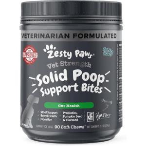 imageZesty Paws Solid Poop Support Bites  Dog Stool Hardener  Pumpkin for Dogs with Prebiotics ampamp Probiotics  Veterinarian Formulated Soft Chews  for Diarrhea Relief  90 CtChicken