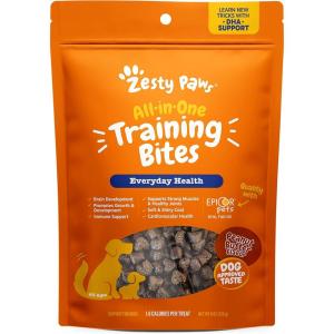 imageZesty Paws Training Treats for Dogs ampamp Puppies  Dog Treats for Training  Healthy Dog Chews for Hip Joint ampamp Muscle Health  for All Breeds and Ages  Bacon Flavor  12ozPeanut Butter