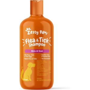imageZesty Paws Flea and Tick Shampoo for Dogs  Veterinarian Formulated Flea Shampoo for Dogs to Kill Fleas Ticks ampamp Their Eggs  Soothes Itchy ampamp Irritated Dog Skin  Cedarwood Rosemary ampamp Peppermint OilShampoo  Flea  Tick