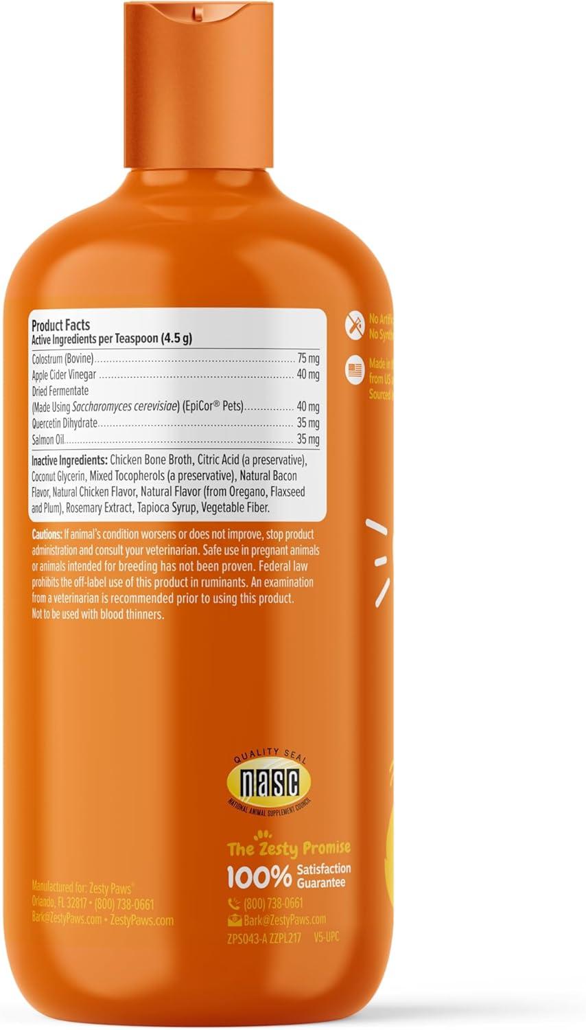 imageZesty Paws Allergy ampamp Immune Flavor Infusions for Dogs  with Omega 3 Salmon Oil for Sensitive Skin EpiCor Pets Colostrum ampamp Quercetin  Supports Seasonal Allergies  Chicken Flavor  16 fl ozChicken