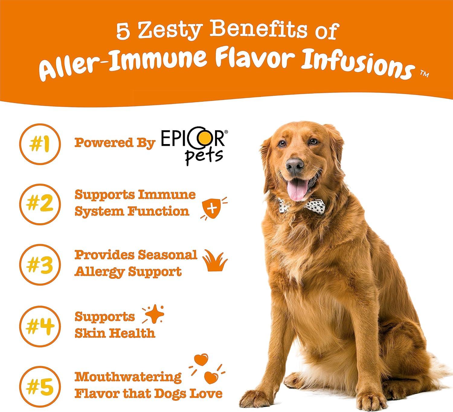 imageZesty Paws Allergy ampamp Immune Flavor Infusions for Dogs  with Omega 3 Salmon Oil for Sensitive Skin EpiCor Pets Colostrum ampamp Quercetin  Supports Seasonal Allergies  Chicken Flavor  16 fl ozChicken