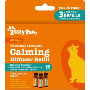 imageZesty Paws 30 Day Cat Pheromones Calming Diffuser Plugin Starter Kit  Cat Calming Diffuser for Cats with Stress Urine Spraying Scratching Excessive Grooming amp Aggression  Starter Kit3 Pack Refill
