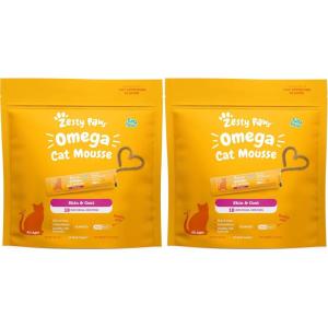 imageZesty Paws Omega Cat Mousse Squeezable Cat Treats  with Seaweed Omega Fatty Acids Antioxidants Vitamins amp Minerals  Skin amp Coat Support for Cats  Tuna Fish Flavor  18 Count Pack of 2Skin  Coat