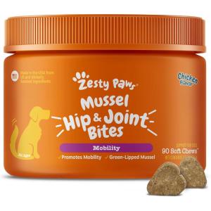 imageZesty Paws Hip amp Joint Bites for Cats  Glucosamine for Cats  with Chondroitin Turmeric  Cat Joint Supplement for Hip amp Joints  AlaskOmega Fish Oil with Omega3 Fatty Acids  60 CountChicken  Mussel